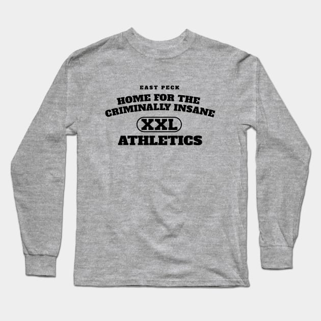 East Peck Home For The Criminally Insane Athletics Long Sleeve T-Shirt by Roufxis